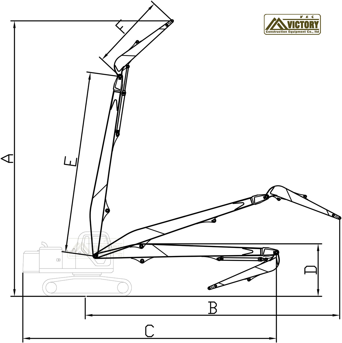 diagram of steel pile boom arm