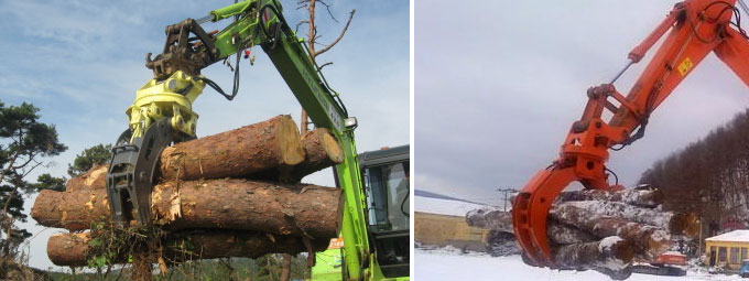excavator log grapple case