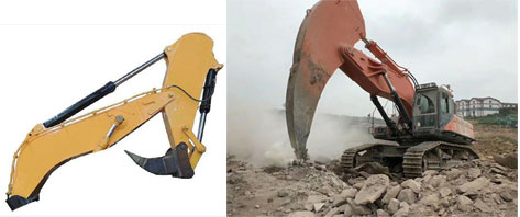 excavator rock boom arm