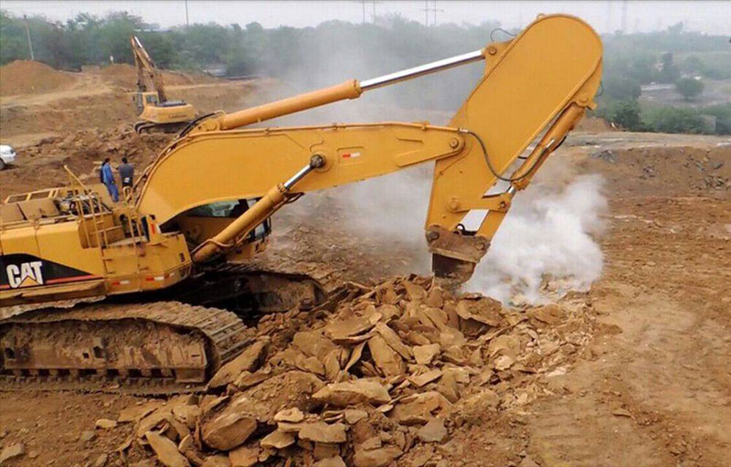 excavator rock boom stick