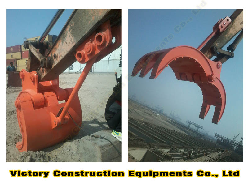 rock grapple for ex350 long reach boom arm