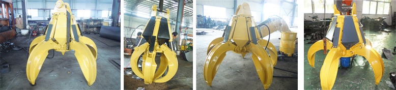 orange peel grapple for excavator