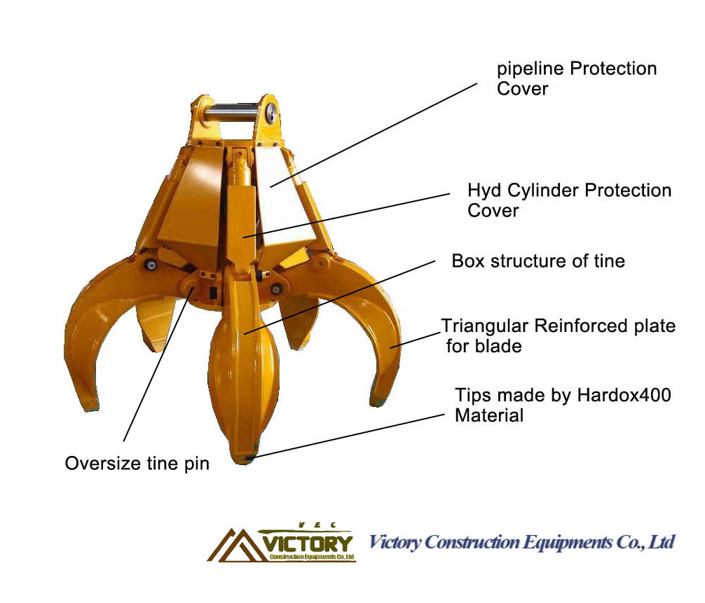 excavator scrap grab